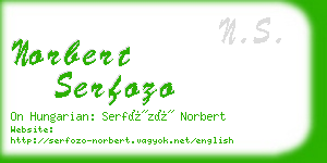 norbert serfozo business card